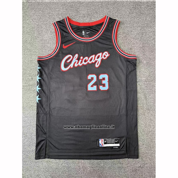 Maglia Chicago Bulls Michael Jordan No 23 Citta 2025-26 Nero